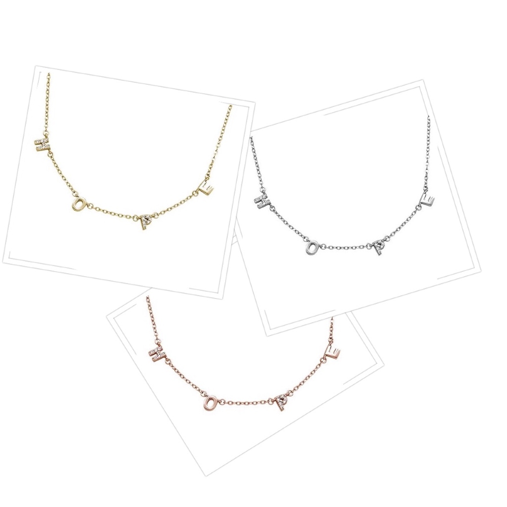 Dainty Dangling Hope Necklace Cubic Zirconia .925